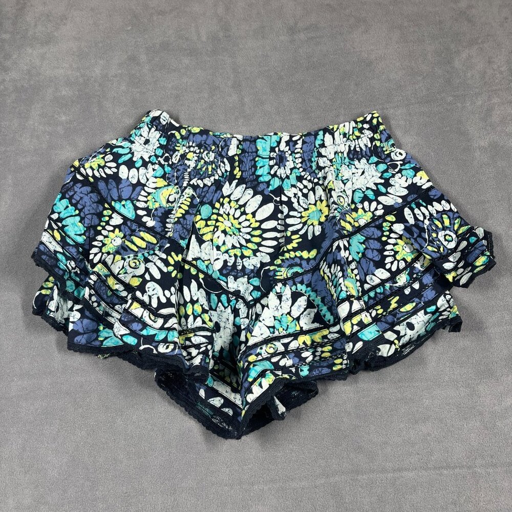 Aerie Floral Ruffle Skort Blue Yellow Boho Festival Cottagecore Women Size S NWT